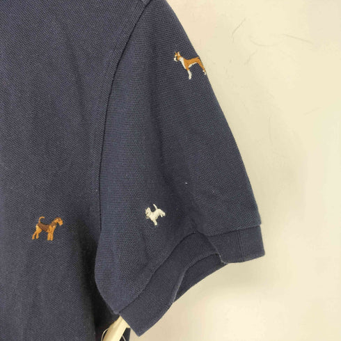 ブルックスブラザーズレッドフリース BROOKS BROTHERS REDFLEECE 総柄 犬 刺繍 S/S ポロシャツ メンズ JPN:M